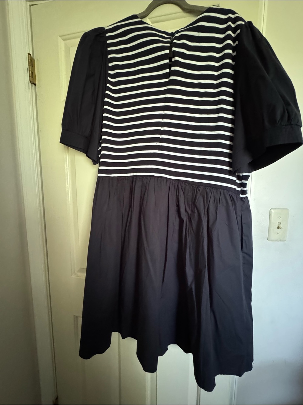 Madewell Blue and White Striped Puff Sleeve Kids Dress - Picture 2 of 3
